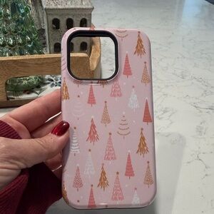 Pink Christmas Tree Phone Case IPhone 15 pro MagSafe